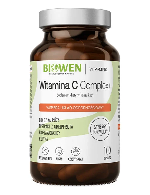 Biowen Witamina C Complex+ 100 kapsułek z grejpfrutem, dziką różą i rutyną