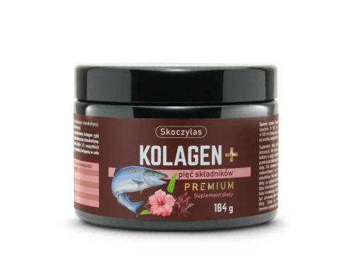 Skoczylas Kolagen Premium z łososia, kwas hialuronowy, glukozamina, chondroityna, 184 g