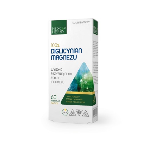 Medica Herbs Magnez 100% Diglicynian Magnezu, 60 kapsułek