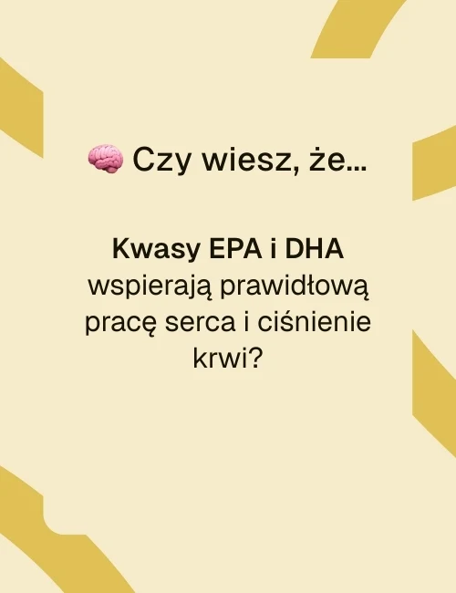 Grafika informacyjna Biowen Omega 3 Family – wpływ kwasów EPA i DHA na serce i ciśnienie krwi