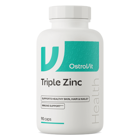 OstroVit Triple Zinc 15 mg – Cynk w 3 formach (glukonian, pikolinian, cytrynian), 90 kapsułek