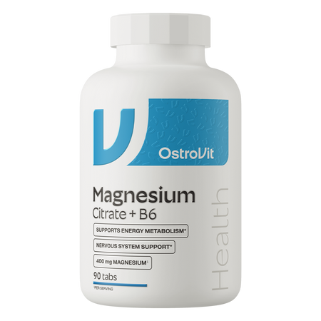OstroVit Cytrynian Magnezu 400 mg z witaminą B6 90 tabletek