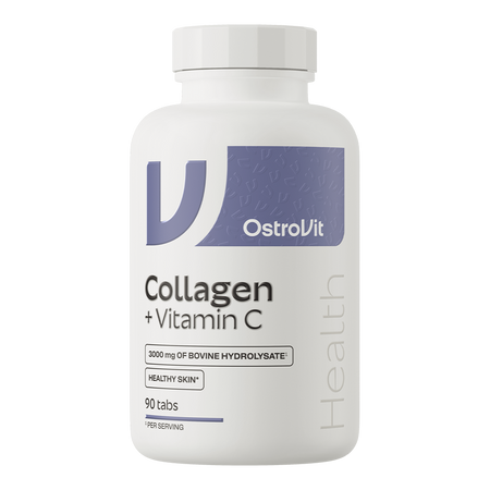 OstroVit Kolagen 3000 mg + Witamina C – kolagen wołowy, 90 tabletek