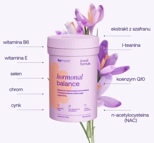 Formeds Female Formula Hormonal Balance – grafika produktu z motywem kwiatu
