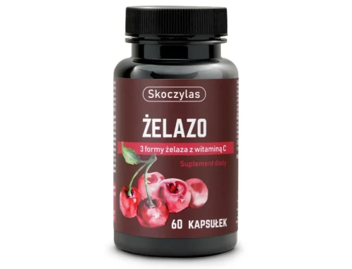 Skoczylas Żelazo 3 Formy + Wiśnia i Witamina C - suplement diety, 60 kapsułek
