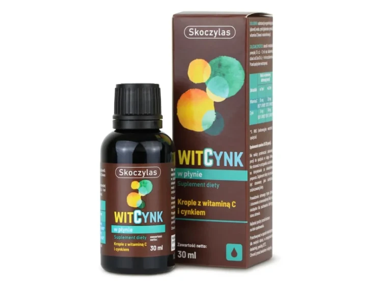 Skoczylas WitCynk - krople z witaminą C i cynkiem, 30 ml, dla dzieci i dorosłych