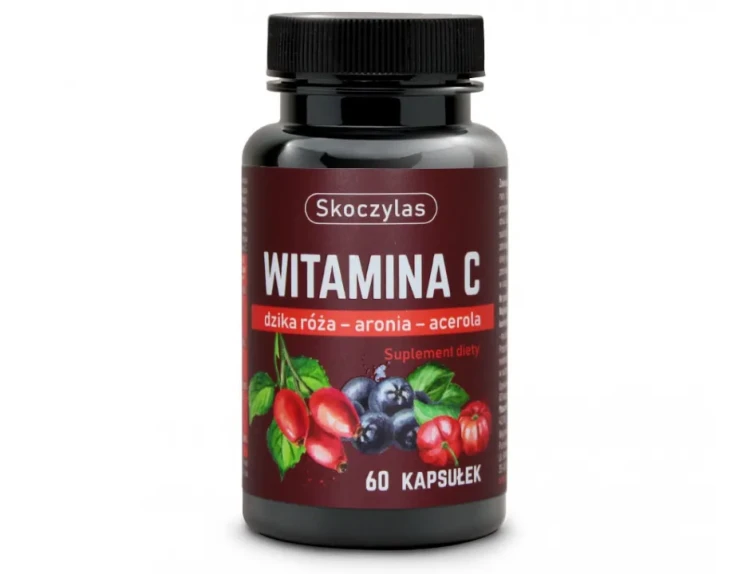Skoczylas WITAMINA C TRIO z dziką różą, aronią i acerolą - suplement diety 60 kapsułek