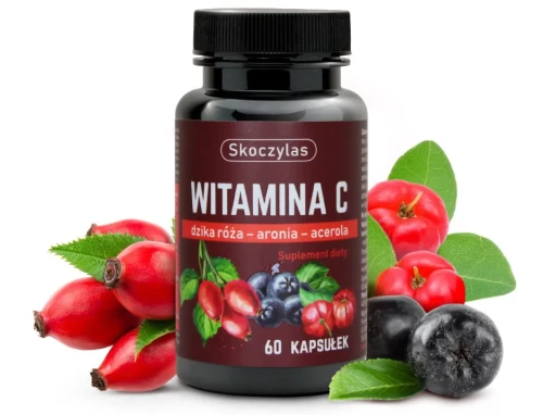 Naturalne owoce w suplemencie Witamina C Trio Skoczylas - dzika róża, aronia i acerola