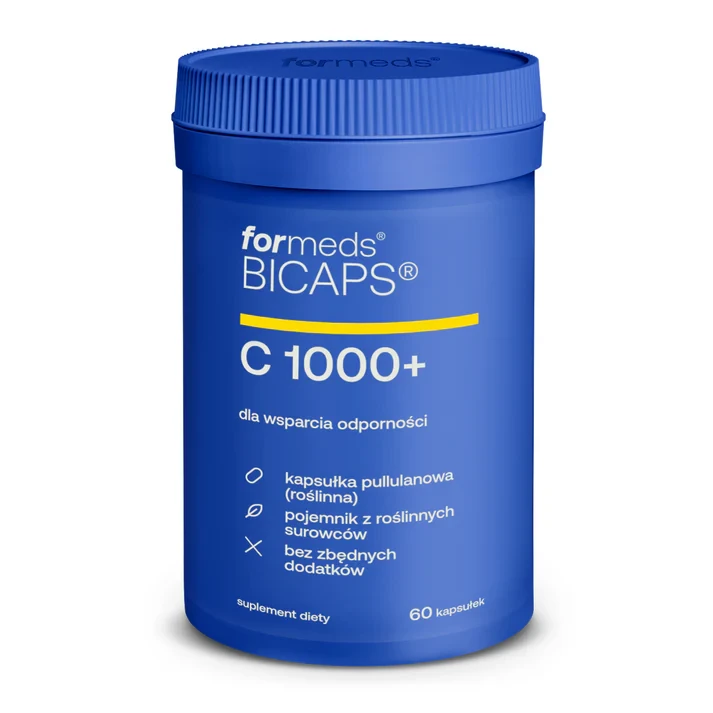 Formeds BICAPS C 1000+ (60 kapsułek Vege wege) wspomaga wspiera układ odpornościowy, produkcję kolagenu