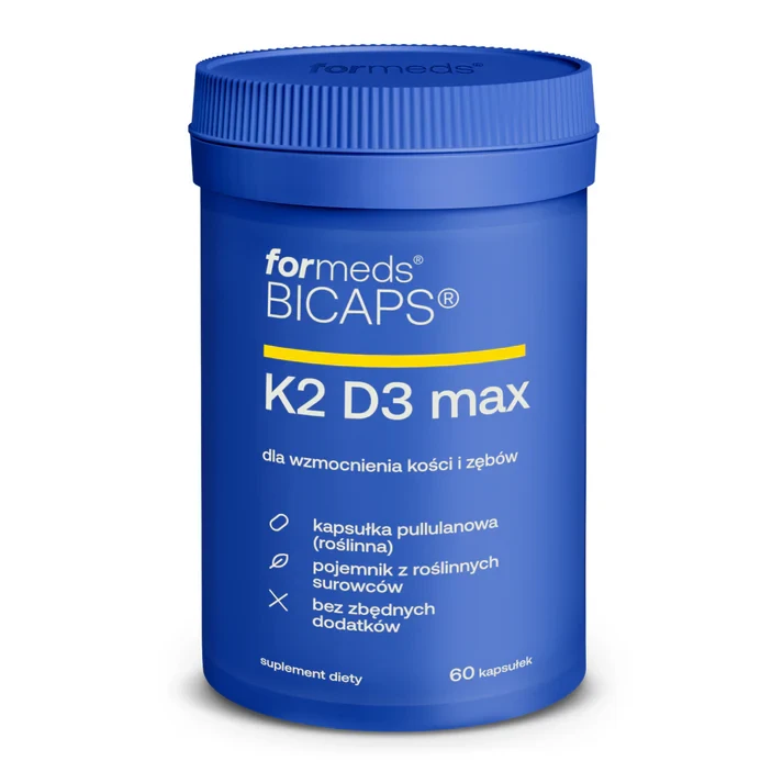 Formeds BICAPS K2 D3 max - 60 kapsułek wspiera odporność wzmacnia kości i zęby