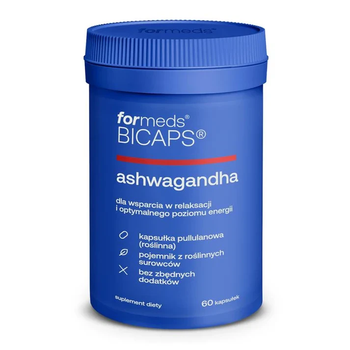 Formeds BICAPS ashwagandha - 60 kapsułek Vege wspiera odporność na stres, dodaje energii