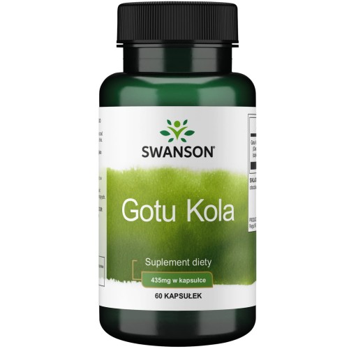 Swanson Gotu Kola 435mg – wegański suplement Centella asiatica na krążenie i koncentrację, 60 kapsułek