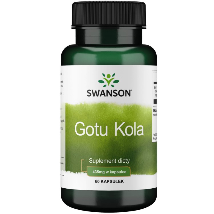 Swanson Gotu Kola 435mg – wegański suplement Centella asiatica na krążenie i koncentrację, 60 kapsułek