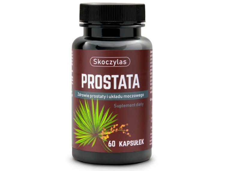 Skoczylas PROSTATA - suplement diety z palmą sabałową, śliwą afrykańską i likopenem dla mężczyzn, 60 kapsułek