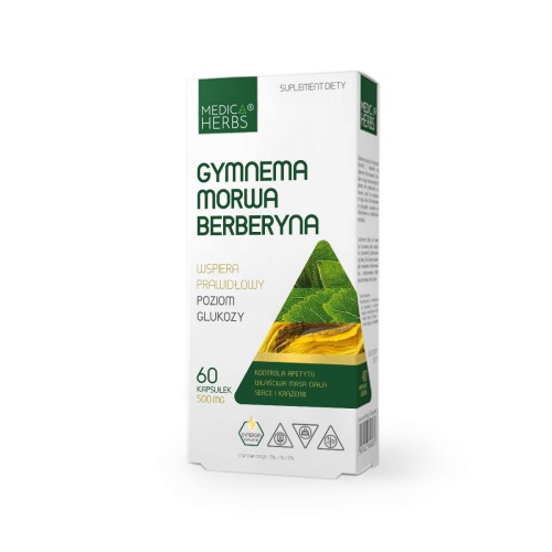 Medica Herbs Gymnema Morwa Berberyna 500 mg, 60 kapsułek.