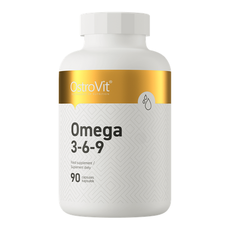 OstroVit Omega 3-6-9 (90 kapsułek żelowych z olejem) wspiera serce, wzrok, mózg, prawidłowy poziom cholesterolu