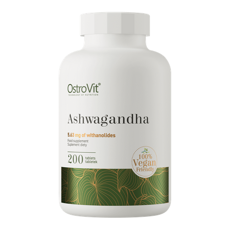 OstroVit Ashwagandha 200 tabletek VEGE wspiera odporność na stres, dodaje energii