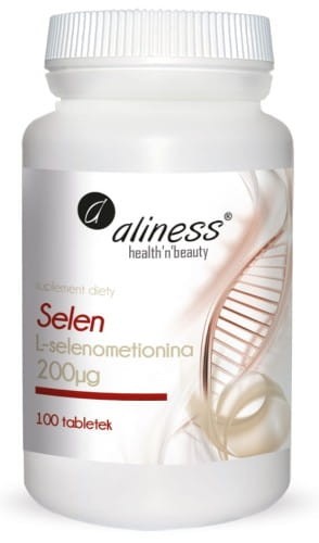 Aliness Selen L-selenometionina 200 µg – białe opakowanie 100 tabletek