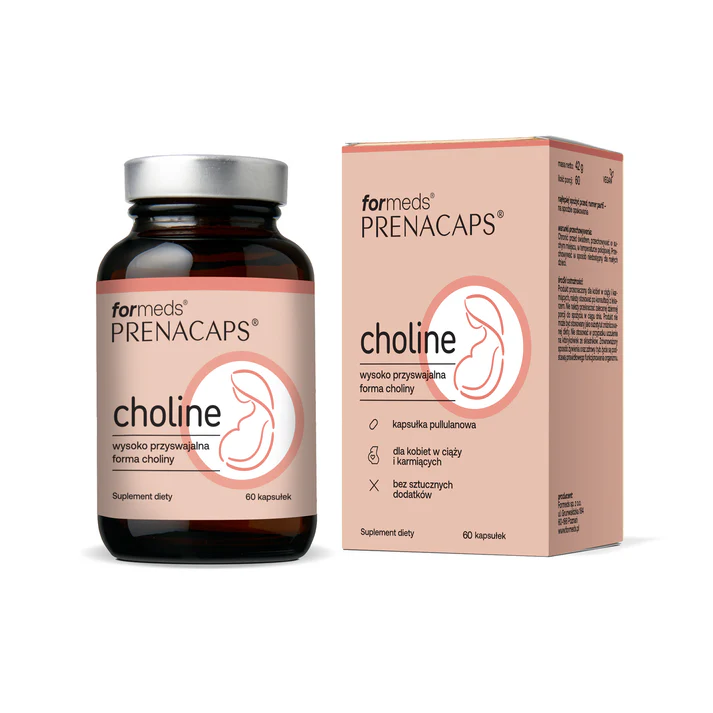 Formeds PRENACAPS choline (Cholina) Dla kobiet w ciąży i karmiących 60 kapsułek Vege wspiera prawidłowy rozwój twojego dziecka
