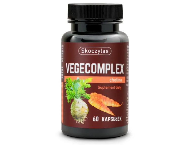 Skoczylas VEGECOMPLEX cholina, 60 kapsułek wspiera odporność, wątrobę, tarczycę