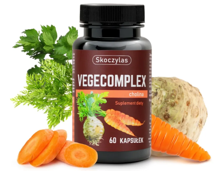 VEGECOMPLEX Skoczylas – witaminy i minerały z choliną, marchwią i ekstraktem z selera