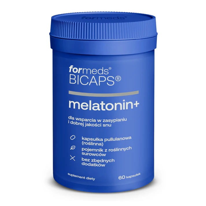Formeds BICAPS melatonin+  (melatonina) 60 kapsułek Vege wege wspiera wspomaga regenerację organizmu i poprawia jakość snu