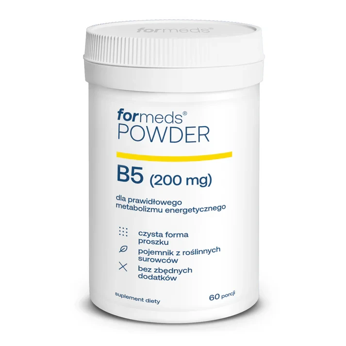 Formeds  POWDER B5 - kwas pantotenowy proszek 60 porcji Vege wege wspomaga wspiera metabolizm energetyczny