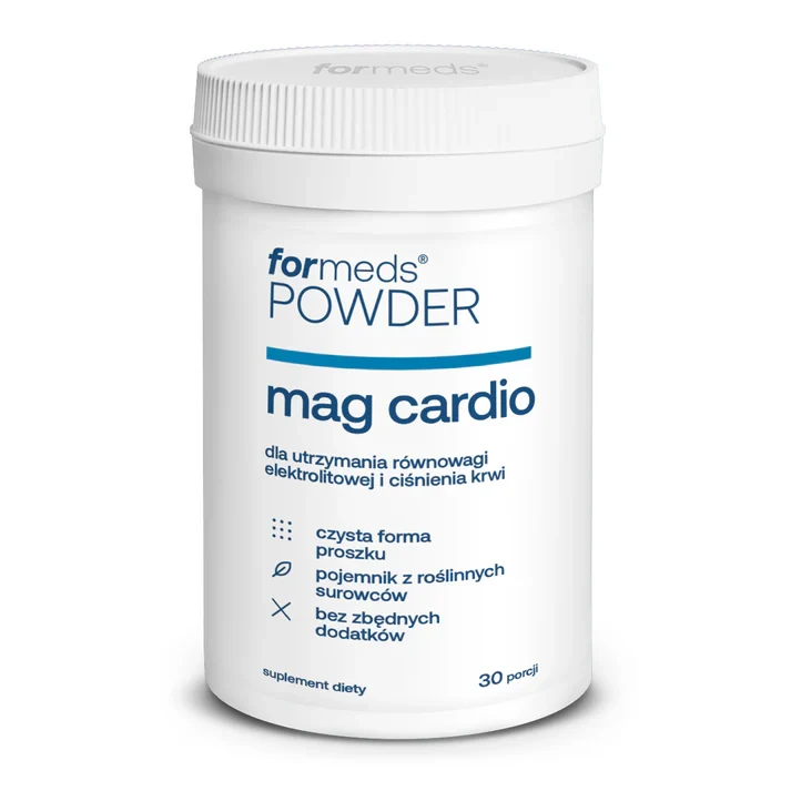 Formeds  POWDER mag cardio - magnez, potas, B6 proszek 30 porcji Vege wege wspiera wspomaga prawidłowe ciśnienie krwi