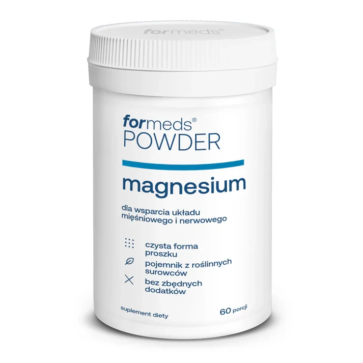 Formeds  POWDER magnesium - cytrynian magnezu proszek 60 porcji Vege wege wspomaga wspiera układ nerwowy, mięśnie