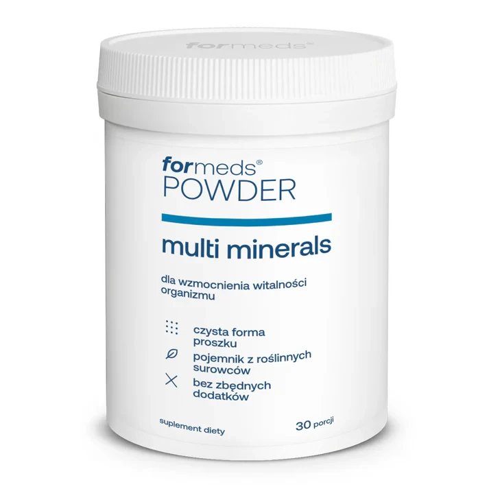 Formeds  POWDER multi minerals - kompleks 11 minerałów proszek 30 porcji  Vege  wspiera witalność organizmu