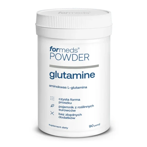 Formeds  POWDER glutamine (L- Glutamina) proszek 90 porcji Vege wspiera  układ odpornościowy, jelita, mięśnie