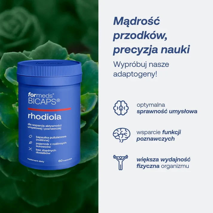 Formeds BICAPS rhodiola - Różeniec górski 60 kapsułek Vege wege wspiera wspomaga aktywność umysłową i poznawczą