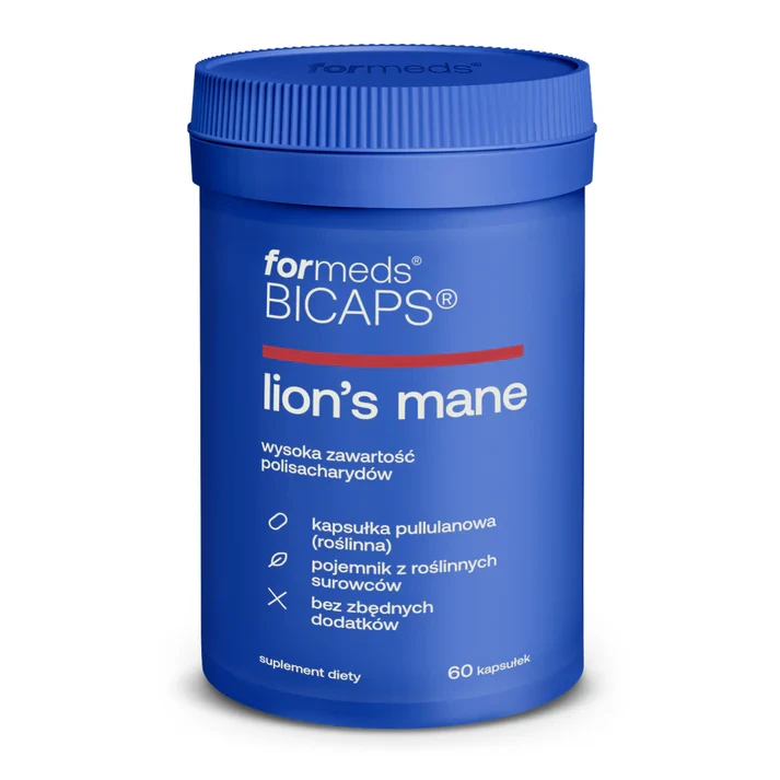 Formeds  BICAPS lion's mane - Soplówka jeżowata 60 kapsułek Vege wspiera układ nerwowy, pokarmowy, pamięć i koncentrację