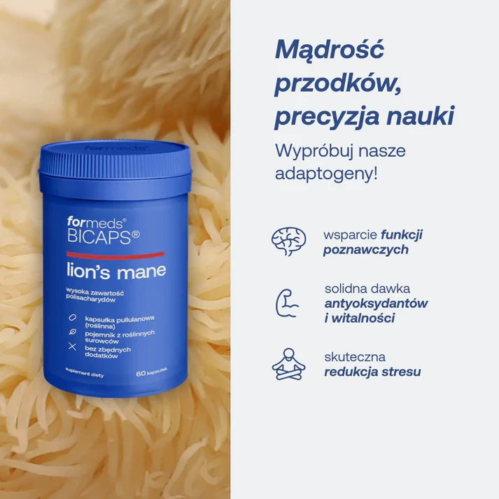 Formeds BICAPS lion's mane - soplówka jeżowata 60 kapsułek Vege wspiera trawienie
