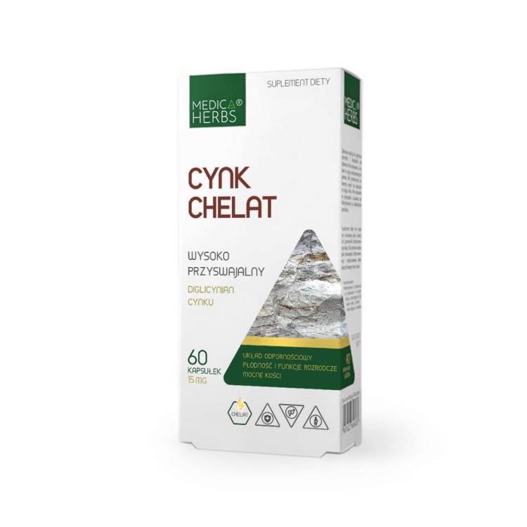 Medica Herbs Cynk Chelat, 60 kapsułek, suplement diety z diglicynianem cynku
