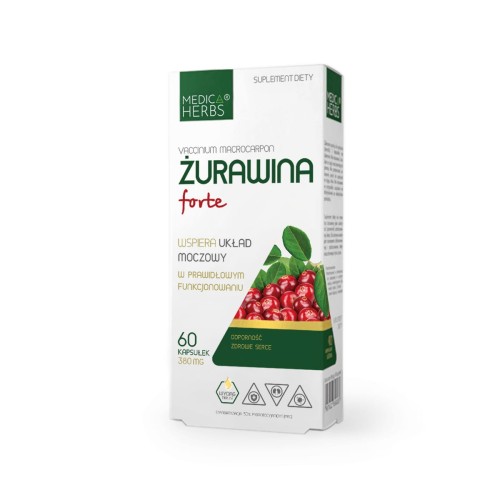 Medica Herbs Żurawina Forte, 60 kapsułek, suplement diety z wyciągiem z owoców żurawiny